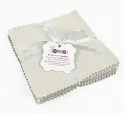 Soimoi Solid White Precut 5-inch Cotton Fabric Bundle Quilting Squares Charm Pack DIY Patchwork Sewing Craft