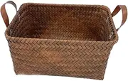 Willow Woven Basket Laundry Storage Snack Holder Handle for Home Bathroom Nursery