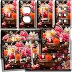 COLORFUL STILL LIFE FLOWERS BASKET LIGHT SWITCH OUTLET WALL PLATES FLORAL DECOR