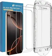 [3 Pack] T Tersely Screen Protector for iPhone 16 Pro Max 6.9-inch with One-Step Auto Alignment Kit, Tempered Glass Film Bubble Free Full Coverage, HD Clear