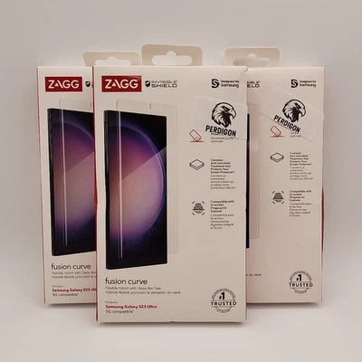 ZAGG InvisibleShield Fusion Curve Hybrid Screen Protector | S23 Ultra | 3 Pack