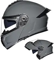 Motorcycle Helmets ECE Approved Integrated Modular Motorcycle Helmet, Lining Removable for Cleaning and with a Personalized Tail Wing Features Dual Visor