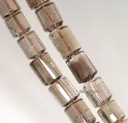 15X11-12X11MM SMOKY QUARTZ GEMSTONE GRD A FACETED BARREL DRUM LOOSE BEADS 7inch