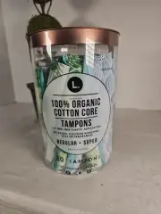 L. Organic Cotton Core Tampons, 10 Super & 20 Regular Absorbency, 30 Count