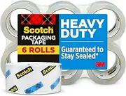 Scotch Heavy Duty Shipping Packing Tape, Clear, Shipping and Packaging Supplies, 1.88 in. x 54.6 yd., 6 Tape Rolls