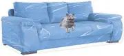 Jassoka Plastic Couch Cover for Furniture Clear Thicker Sofa Moving Anti-Scratch Protector Cats Vinyl Slipcover Heavy Duty Waterproof Covers Transparent (MTUOZ001)