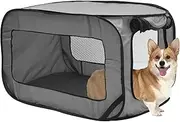 Dog Travel Crate Foldable Pop Up Dog Crate with Storage Bag 93x52x52cm Oxford Cloth Small Dog Tent, Travel Pet Kennel Portable Puppy Seat Kennel for Indoor Outdoor Puppy Cat