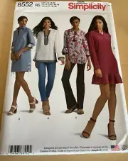 Simplicity Pattern 8552 Misses Plus Size Tunic Top or Short Dress Sz 14-22 Uncut
