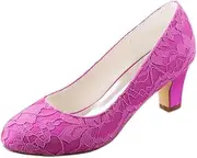 [Emily Bridal] Bridal Shoes Women's Silk Like Satin Heel Closed Toe Pumps