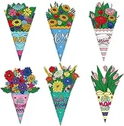 Flower Bouquet Craft Kit,Make Your Own Floral Crafts Set of 6 | Mother's Day Coloring Floral Bouquet School Classroom Home Fun Activities for Teacher Appreciation Week
