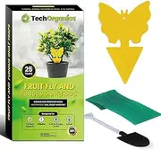 Fruit Fly Traps for Indoors | Gnat Sticky Traps for House Indoor | Double Sided and Waterproof | Also Catches Aphids, Houseflies, Ants, Moths and Spiders | Pack of 25