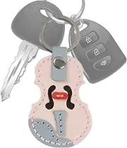 Vintage Leather Keychain - Multipurpose Violin Keychain Making Kit,Stylish Wallet Accessories, Lightweight Key Chain for Backpack, Car Keys, School Bag