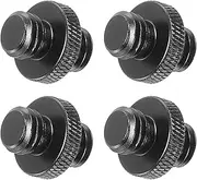 uxcell Mic Stand Adapter 3/8 Male to 3/8 Male Thread Tripod Screw Adapter Double Sides Camera Screw for Microphone Tripod Stand Black 4 Pack