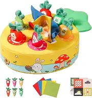 Tissue Box Toy, Carrot Pulling Sensory Toy, Soft Educational Playset, Includes 6 Carrots, Interactive Radish Design 10.24x7.09x4.72 Inches for Kids 0-3 Years Old