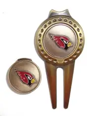 Arizona Cardinals Hat Clip & Divot Tool with Golf Ball Marker Combo