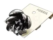 Fossil Crystal Flower Ring Size 7 Silvertone New! NWT