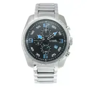Fossil Men's Blue watch CH2507 Chronograph Stainless steel silver tone bracelet