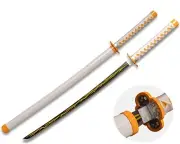 40" Plastic Anime Demon Slayer Agatsuma Zenitsu Thunder Sword Katana Ninja Knife