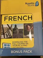 Sealed Rosetta Stone French Francais Bonus Windows Mac OSX Lifetime Software