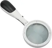 Magnifier, Handheld Round Head Magnifier, HD Amplification Effect Reading with LED Lamp for Observation Detection