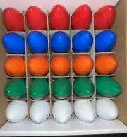 Christmas Lights 25 Pk C9 Replacement Bulbs for E17 7 Watt Ceramic Multicolor NI