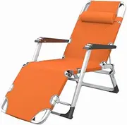 Oversized Padded Zero Gravity Chair Armrest Folding Patio Lounge Recliner for Outdoor Deck Porch 300kg Weight Capacity Dismountable Headrest (Color : Orange) FANDIAO