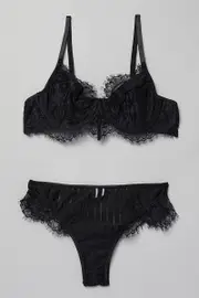 Black Lace Lingerie Set - Size 8, Women's Lingerie