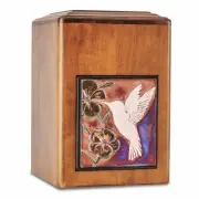 Large/Adult 289 Cubic Inch Raku Wood Hummingbird Funeral Cremation Urn for Ashes