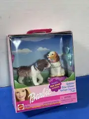 2001 Mattel Barbie Bobbin' Bow-Wows Springer Spaniel Pups Dogs Puppies NIB