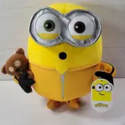 Minions Bob with Teddy Bear Plush Toy 11in Illumination Rise Of Gru