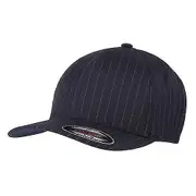 Yupoong Flexfit Unisex Pinstripe Baseball Cap Black/White L-XL