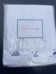 NEW $109 Pottery Barn Kid cotton 200 thread count percale whale Twin Bedskirt P2