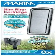 (Classic, 2 - Pack) - 2 X Marina Bio-Carb Slim Filter Cartridge, 3 x 3 Pack, Carbon with ceramitek pad for S10, S15, and S20 Tropical Fish Tank Filters