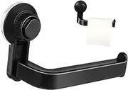 COHEALI Bathroom Wall Mounted Tissue Holder Suction Cup Toilet Paper Rack Abs Paper Roll Organizer for Home Stylish Towel Holder Space Saving Design Black