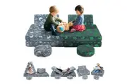 Modular Kids Sofa Set 6Pcs Play Couch Convertible Lounge Chair Folding Toddler Playset Sectional Cushion Glowing Cover