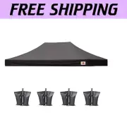 Ultra-Durable Black Canopy Top 10x20 - UV & Fire Resistant, Includes Weight Bags