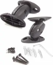 2 x Adjustable Wall Speaker Bracket Mounts 5KG Ball and socket joint Black