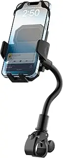 Phichy Indoor Bike Phone Mount for 4"-6.9" iPhone - Goosencek Adjustable Spin Bike Phone Holder - Bicycle Handlebar Clamp for Treadmill, Stationary Cell Phone Clip for iPhone 16 15 14 13 12 11 Pro Max