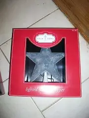 Trim A Home Lighted Star Tree Topper Frosted & Silver