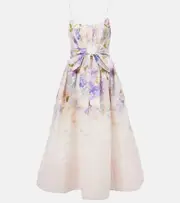 [Zimmermann] Zimmermann Dawning floral silk and linen corset dress AU 14 multicoloured