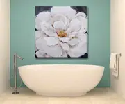 White Indigo Blossom Stretched Canvas Print F133