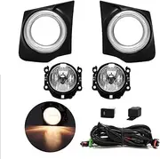 Led Fog Light Compatible With Mitsubishi TRITON L200 2015-2018 DRL Daytime Running Lamp Bumper Driving Headlights Wires Switch(Halogen)