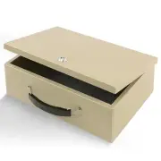 Portable Fire Safe Box with Key Lock, 13.2”x 11”x 5.1'', Fire Resistant Metal...
