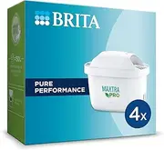 BRITA Water Filter Cartridge MAXTRA PRO Pure Performance (4 Pack) - BRITA Refill reducing impurities, Chlorine, PFAS, pesticides and limescale for tap Water with Better Taste