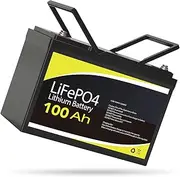 12V 100Ah Lithium Iron Phosphate Battery LiFePO4 100A BMS Battery Management System More Than 3000 Deep Cycle Rechargeable Replace SLA AGM RV Camping