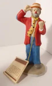 Emmett Kelly Jr "Hobo Clown Thumb, Hitch " Clown Figurine Flambro Collection