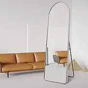 Arched Full-Length Floor Mirror 165x60cm - Dual Mount Wall/Standing Design with Sturdy Metal Frame & Non-Slip Base for Bedroom, Hallway, Compact Spaces​ (Silver 165 * 60)