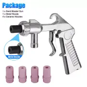 Sandblaster Air Kit Abrasive Sandblasting Gun Sand Blaster W/ 4 Ceramic Nozzle
