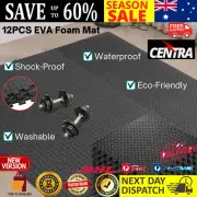 Centra EVA Foam Mat Gym Floor Mats Interlocking Heavy Duty Baby Kids Play 12PCS
