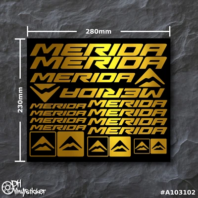Merida Stickersatz Gold | Aufkleber Set Fahrrad eBike Dirt BMX Race eMTB